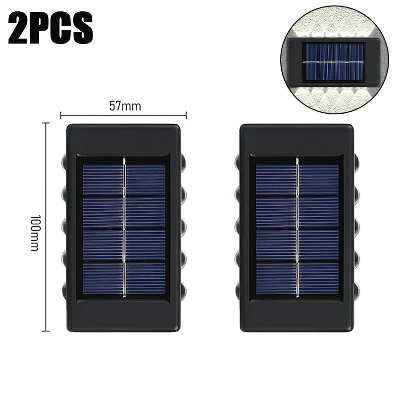 10 LED Solar Wall Lamp Outdoor Waterproof Solar Powered Light UP and