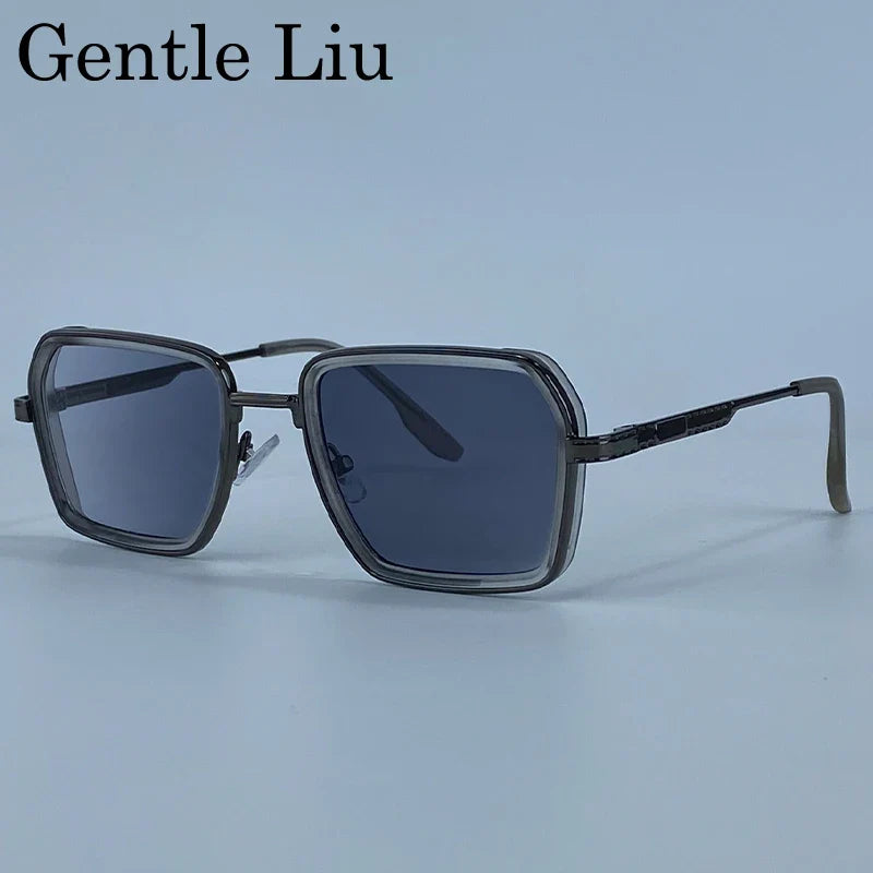 Steampunk Polygon Polarized Sunglasses Men 2026 Luxury Brand Change Color Sun Glasses For Male Driving Eyewear Metal Frame Shade