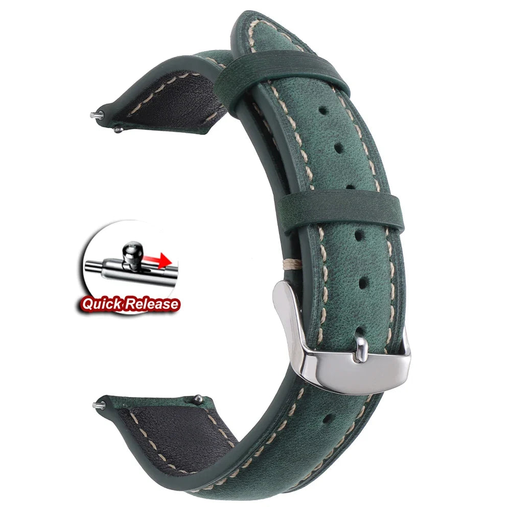Amazfit Balance, GTR, GTS & Bip Vintage Stitched Leather Band