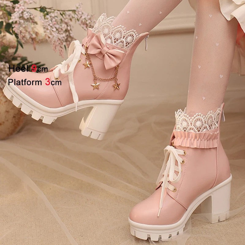 Botines rosados bonitos