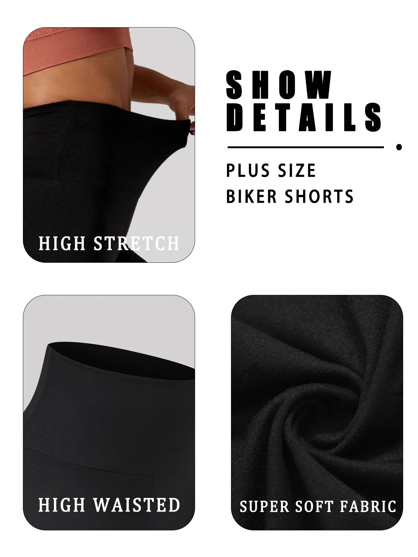 2 Pack Plus Size Biker Shorts for Women High Waisted Super Soft