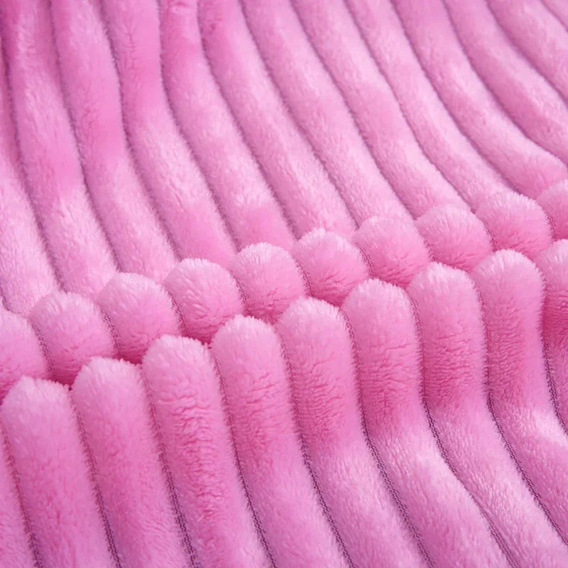 Soft Adult Cover Coral Fleece Blanket On The Sofa Thickened Winter Bed Blanket Warm Stitch Fluffy Bedspread Plaid Sofa Bedroom