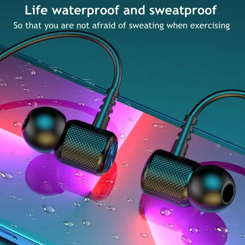 9D Bluetooth Earphones Wireless Headphones Magnetic Sport Neckband