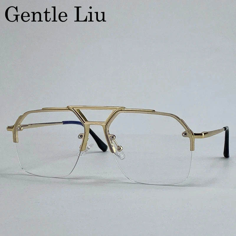 Oversized Retro Square Sunglasses Men 2026 Luxury Brand Punk Metal Double Beam Sunglass Classic Steampunk Eyewear Outdoor Shades