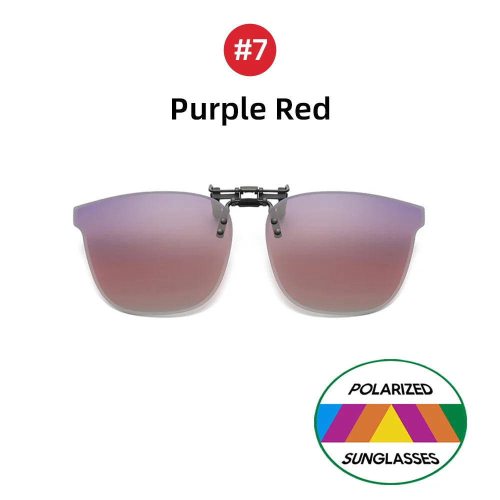 VIVIBEE Big Size Flip up Clip on Sunglasses Polarized Men Classic UV400 Photochromic Lens Sun Glasses for Women