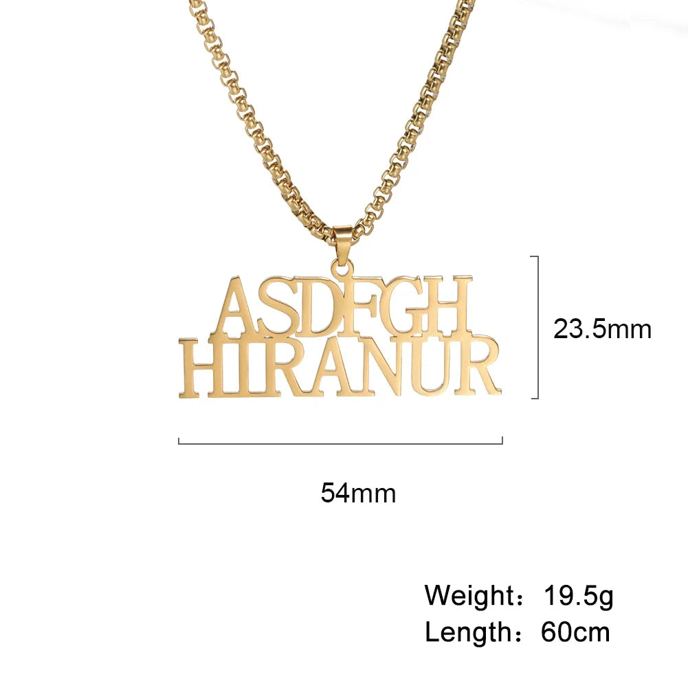 Lemegeton Custom Name Necklace Men Stainless Steel Jewelry Personalized Crown Pendant Customized Punk Thick Chain Party Gifts