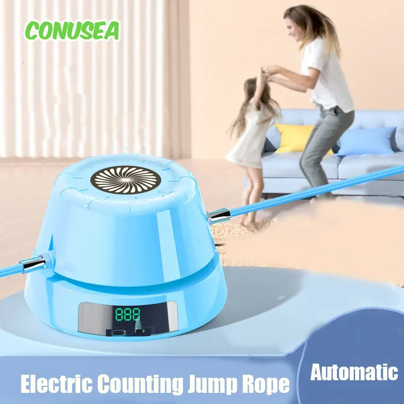 Electric Rope Skipping Machine Automatic Remote Control Jumping Rope Digital Counter Indoor Outdoor Exercise Toys Games for Kids