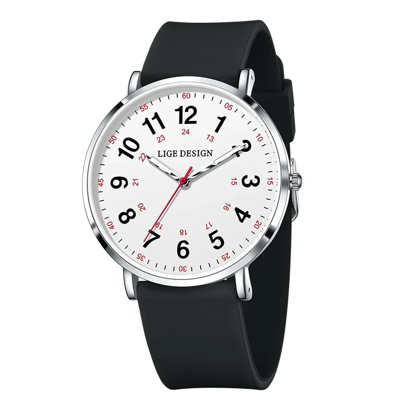 Women's Arabic Numeral Silicone Quartz Watch