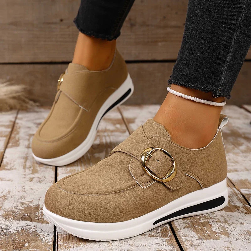 2025 Faux Suede Platform Loafers Women Lightweight Slip On Thick Sole Sneakers Woman Plus Size 43 Comfort Non Slip Casual Shoes