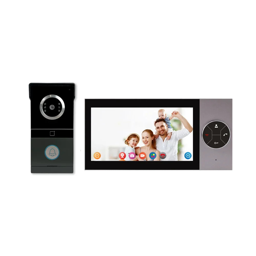 Tuya Smart 7 Inch HD Video Intercom System with 1080p Night Vision, Door Bell Camera with Move Detection & Remote Access