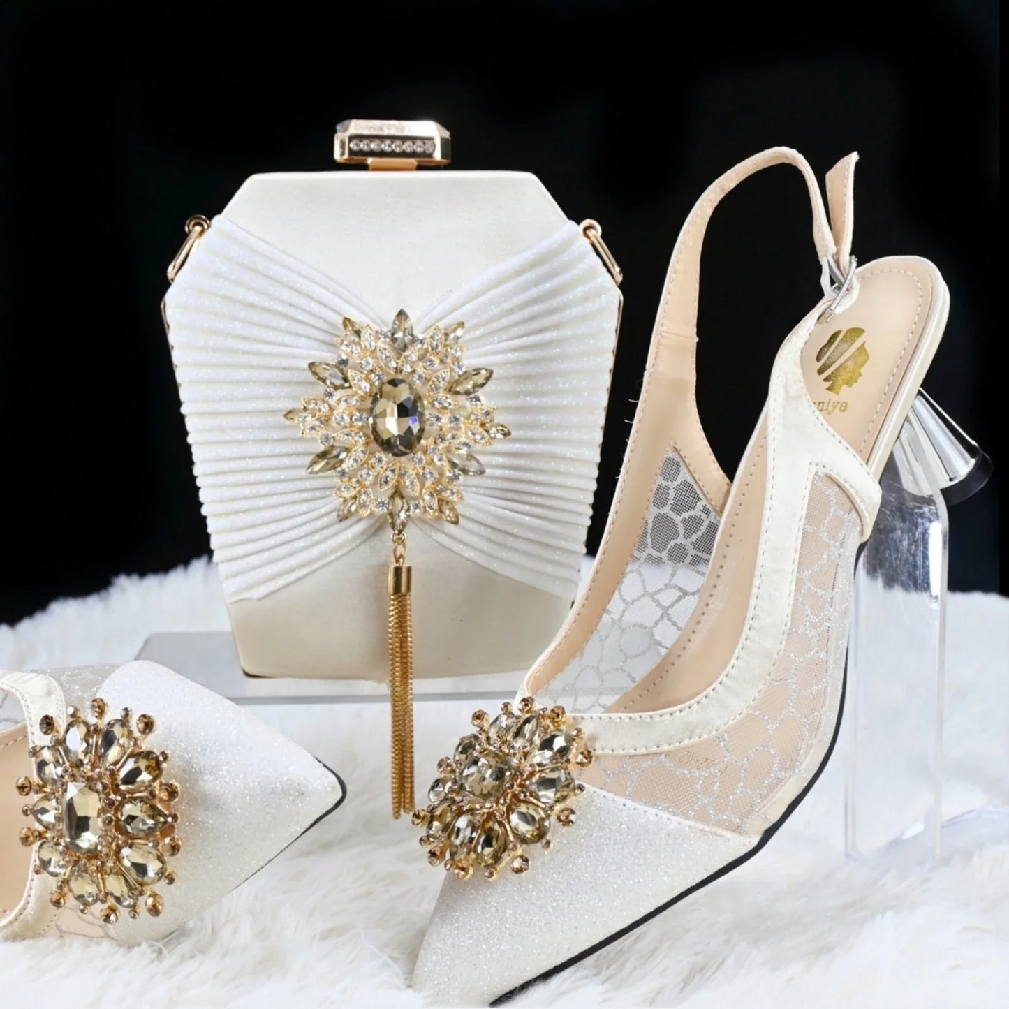 Conjunto de Zapatos y Bolsos de Mujer de Estilo Africano de Alta Calidad HGH1-14