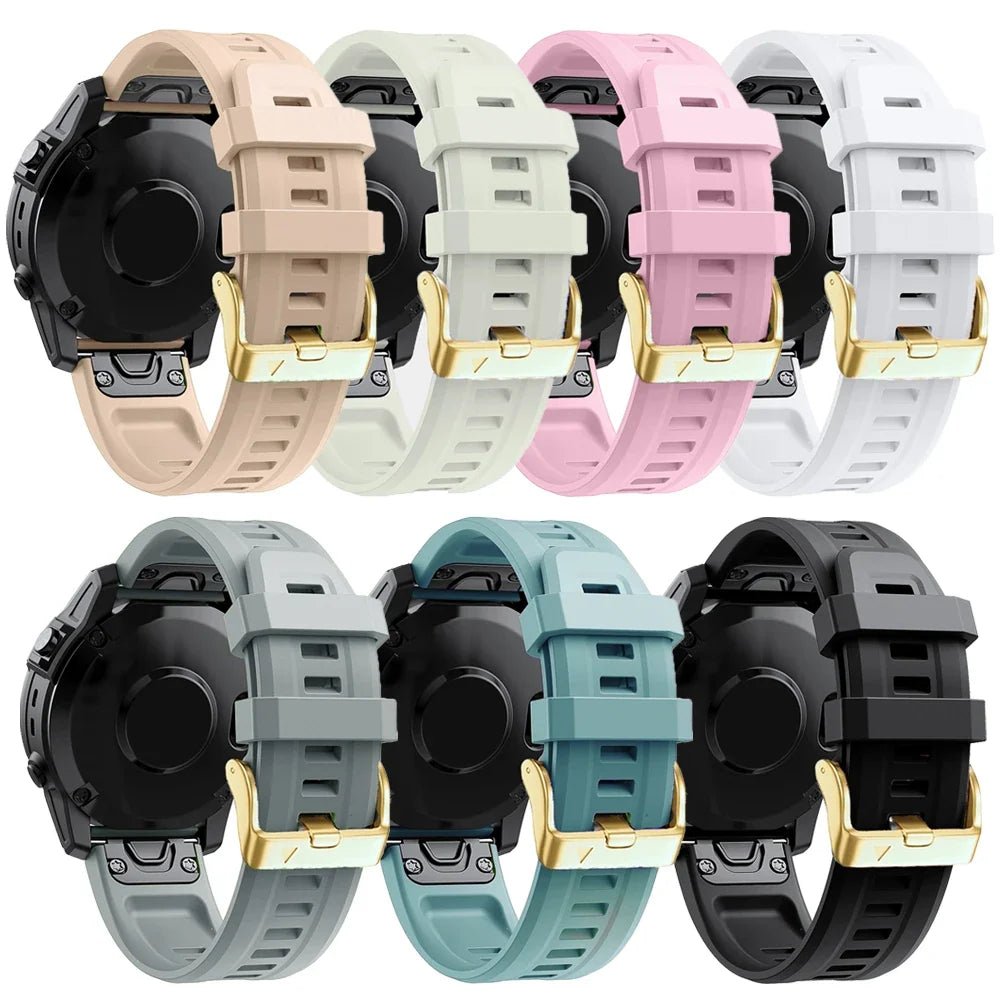 Garmin QuickFit 20mm Silicone Band with Gold-Tone Buckle