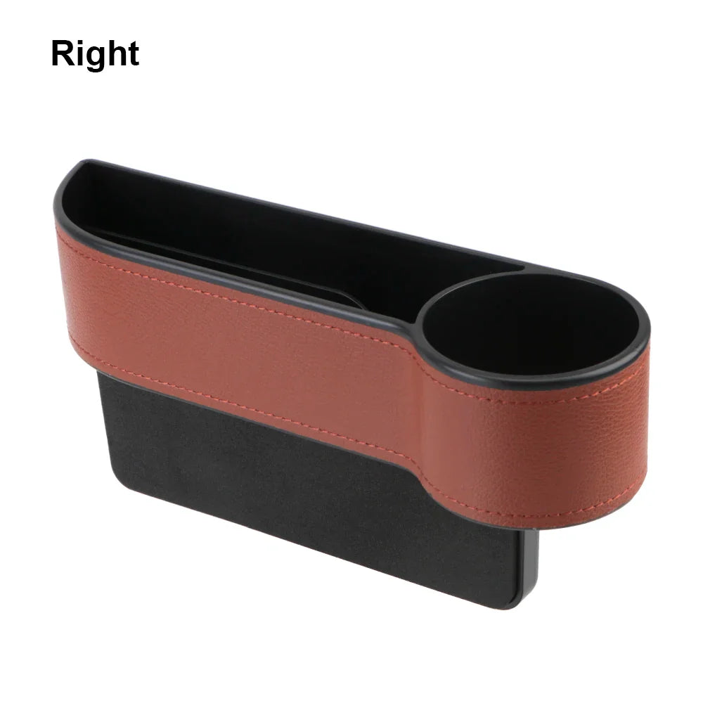 Car Organizer Auto Crevice Pocket Phone Bottle Cups Holder Seat Gap Leather Storage Box Car Accessories,USB Chargers Optional