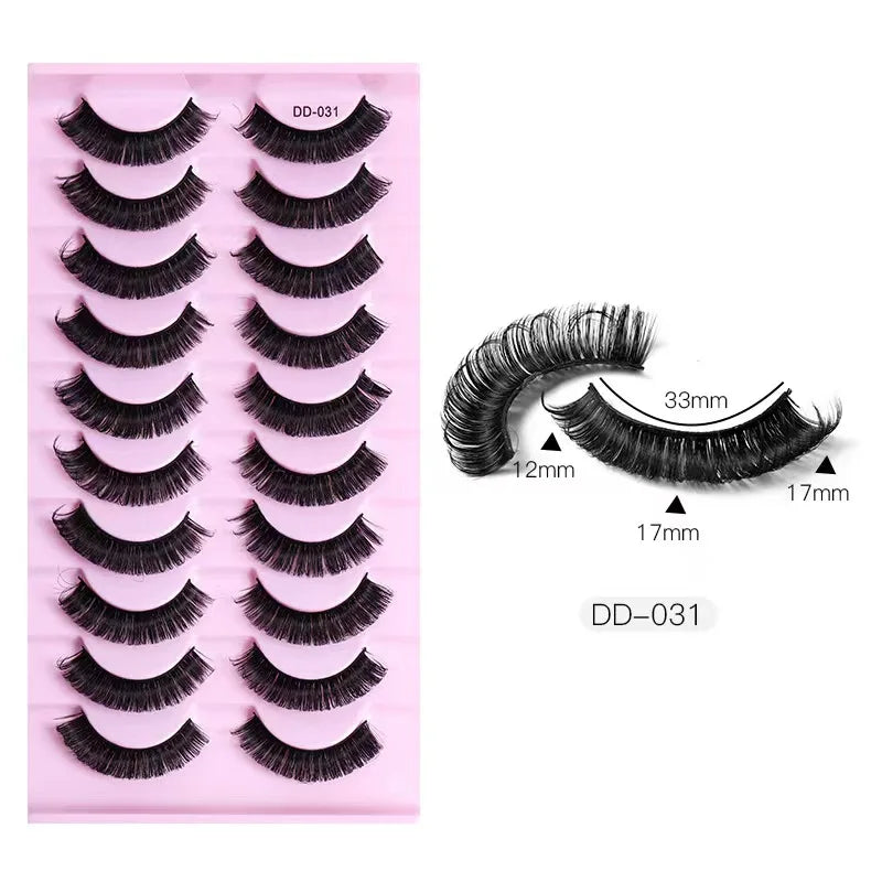 Fashion Russian Strip Lashes 2/5/10 Pairs 3D Mink Lashes Natural Eyelashes Dramatic False Eyelashes Wholesale Eyelash Extension
