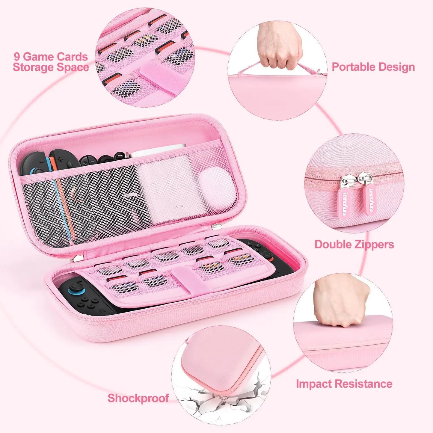 EVA Hard Shell Protective Case for Nintend Switch 2 - Shock Resistant, Waterproof, Portable Storage Bag with 19 Game Card Slots