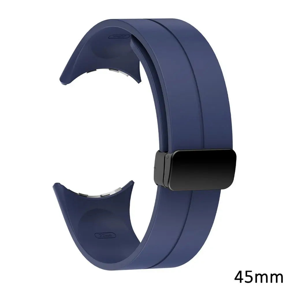 Google Pixel Watch 5, 4 & 3 Silicone Band, Magnetic Folding Buckle