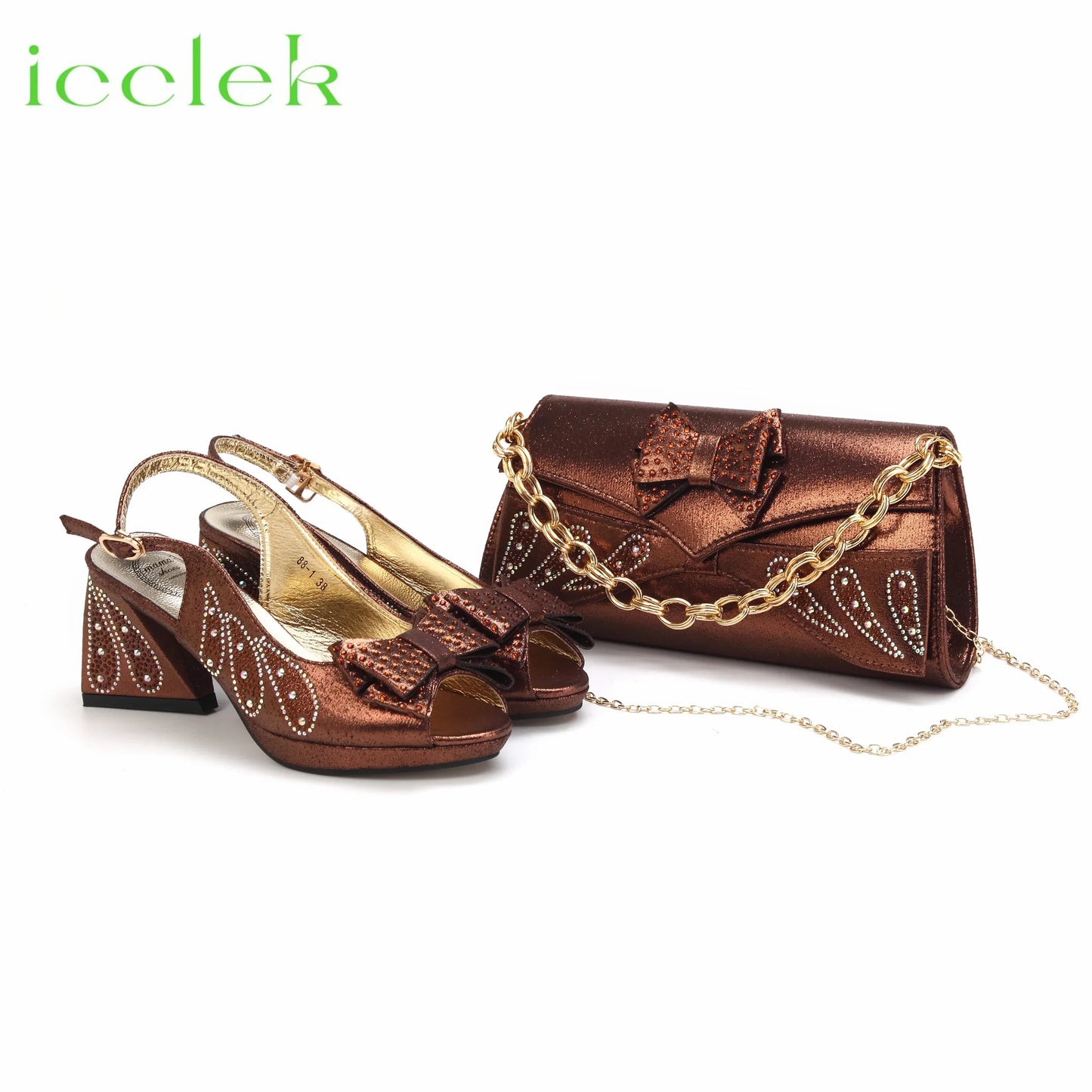 Nuevo diseño de zapatos y bolso de mujer Peep Toe