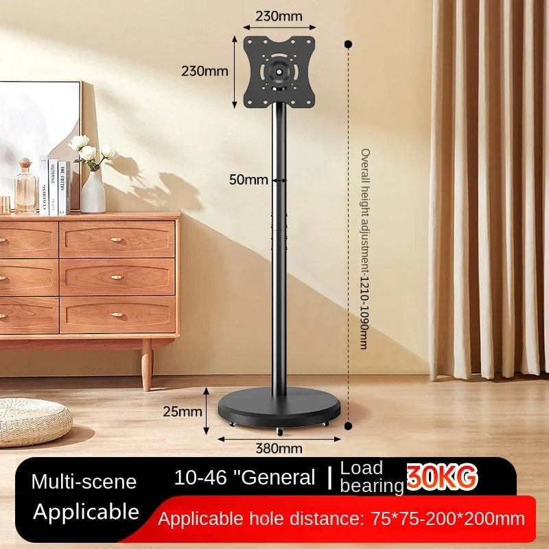 Modern Design TV Stand,Rolling TV Cart for 10-46 Inch OLED LED Monitors,TV Floor Stand Holds up to 88lbs,Max VESA 200x200mm