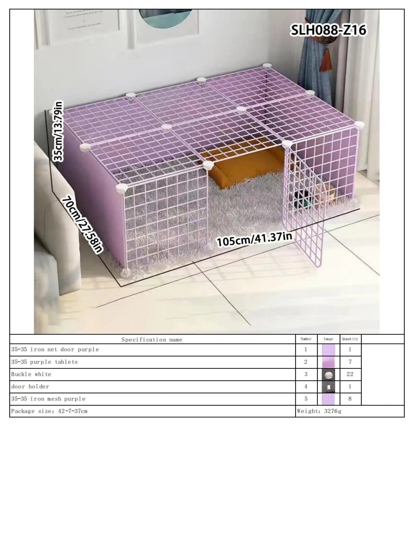 Dog Pet Fence Indoor Isolation Gate Dog Cage Small Dog Iron Guardrail Freely Combinable Cat and Dog Pet Fence