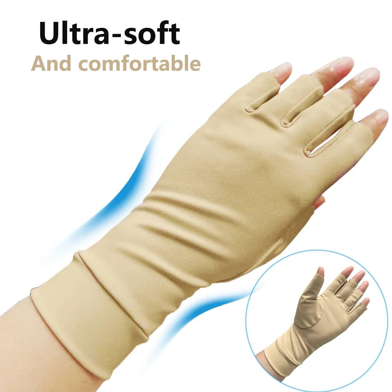 YANBIGUO Arthritis Gloves for Organist/Cellist/Violinist,Half-finger Compression Glove Relief Hand Pain,Arthritic Joint Symptom