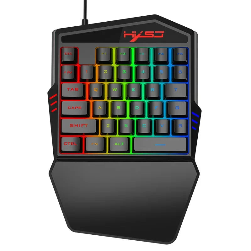 Wired Backlight Keyboard Mouse Set One-handed Professional Gaming Keyboard Mini Portable Game Mouse for Eating Chicken Game