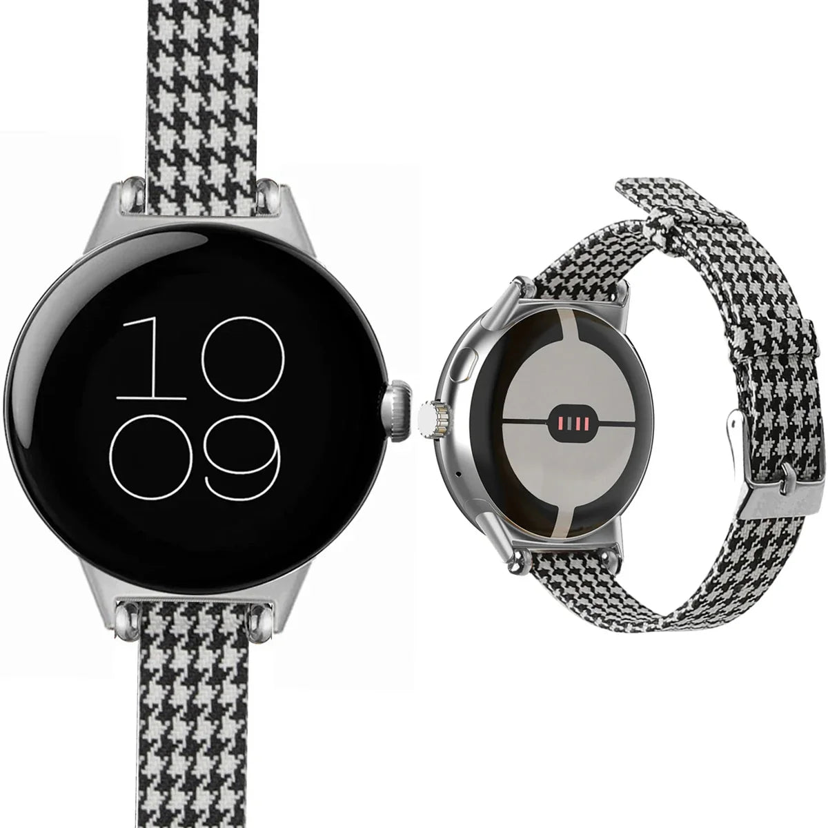Google Pixel Watch 5, 4 & 3 Slim Canvas Band, Leather Lining