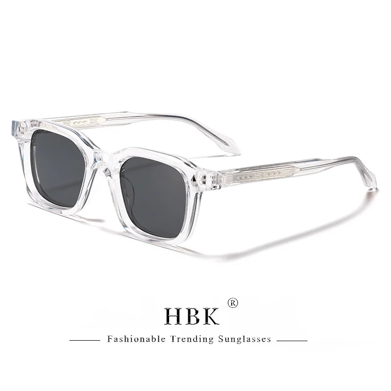 HBK Elegant Square Men's Sunglasses Fashion Frame Vintage Temple Tips Women's Travel Business Party Gift Glasses UV400