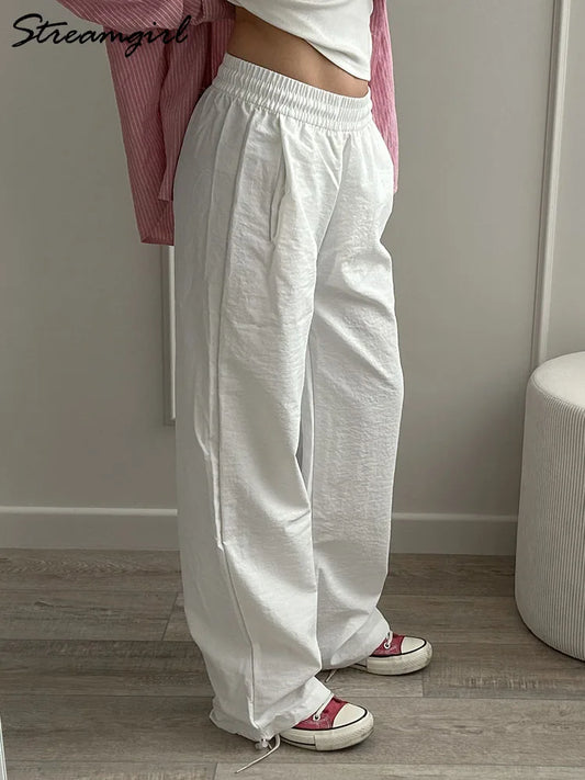 Pantalones Jogger ChicEase de Pierna Ancha y Talle Alto