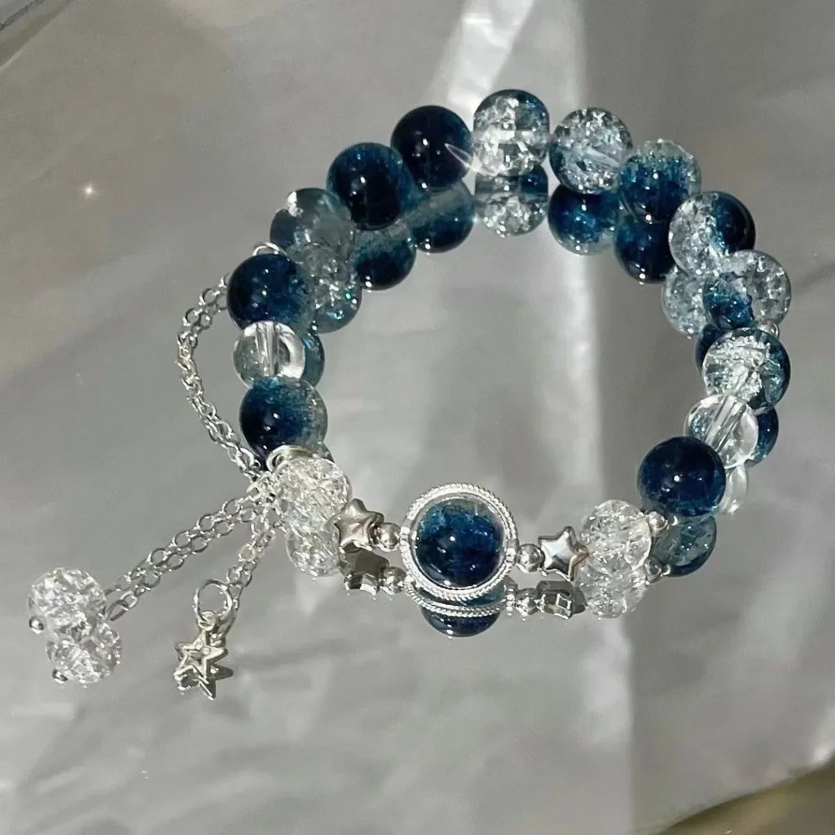 6pcs 925 Sterling Silver Rhinestone Bracelets for Women Girls Luxury