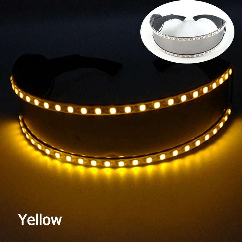 Glowing Glasses for Night Club Performers LED Glasses Party Dancing Rave Christmas 6V Led Futuristic Soldier Glasses Neon Lights