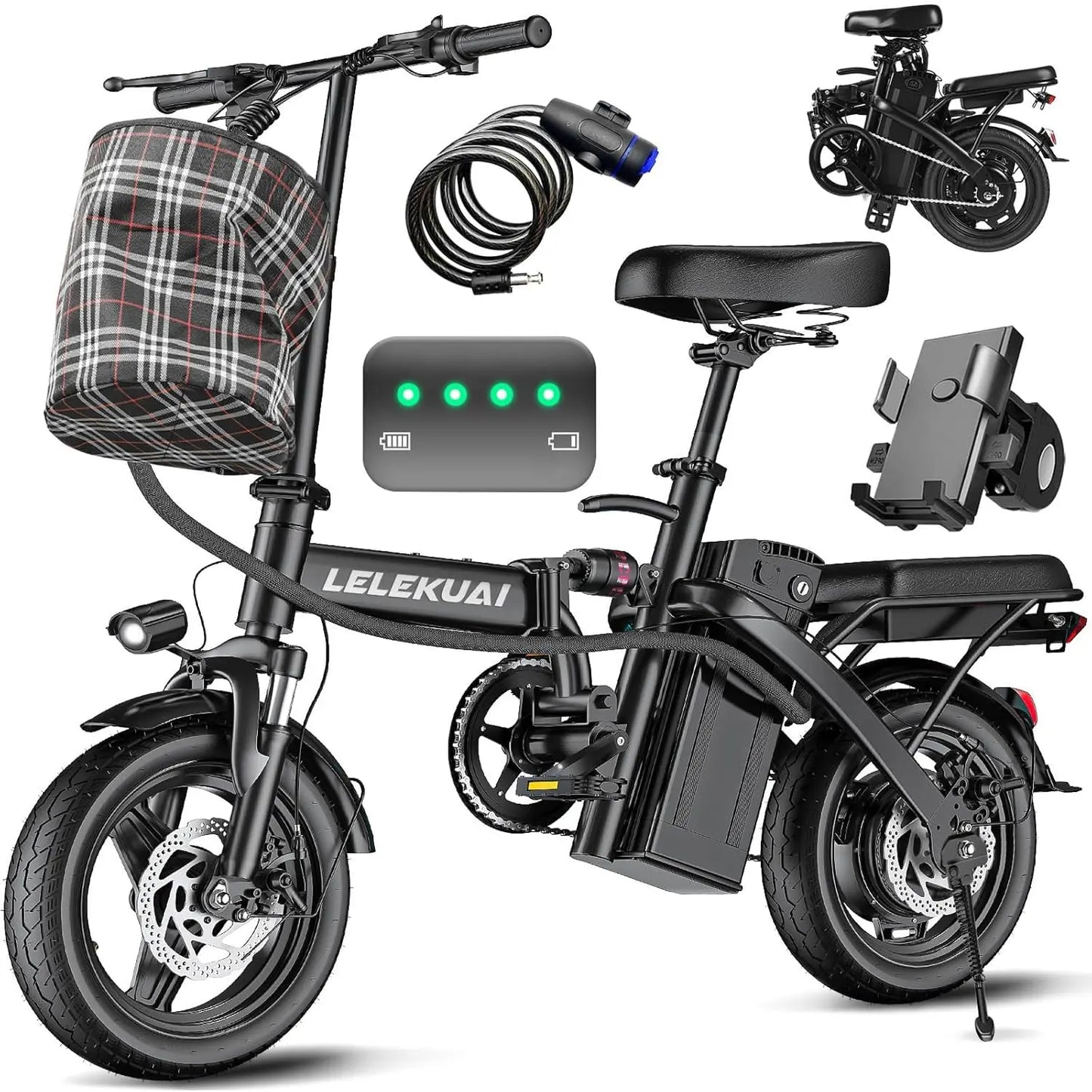 Electric Bike for Adults and Teens, 520W-1200W Motor, 20-28MPH, 32 Miles Range, 48V 10Ah Battery, 3-Level Pedal, Customized