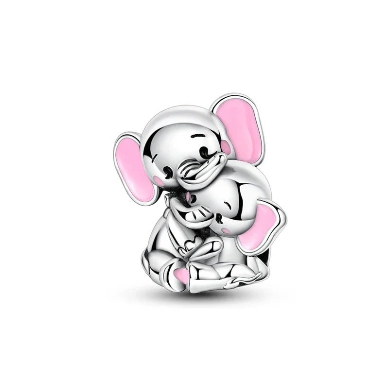 MULA Pink 925 Sterling Silver Charms Pendant Perfume Dreamcatcher Heart Love Beaded Fit Original Bracelet Women DIY Jewelry Gift