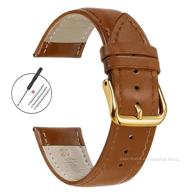 Garmin 14/18/20/22/24mm Slim Calfskin Band, Spring Bars & Tool