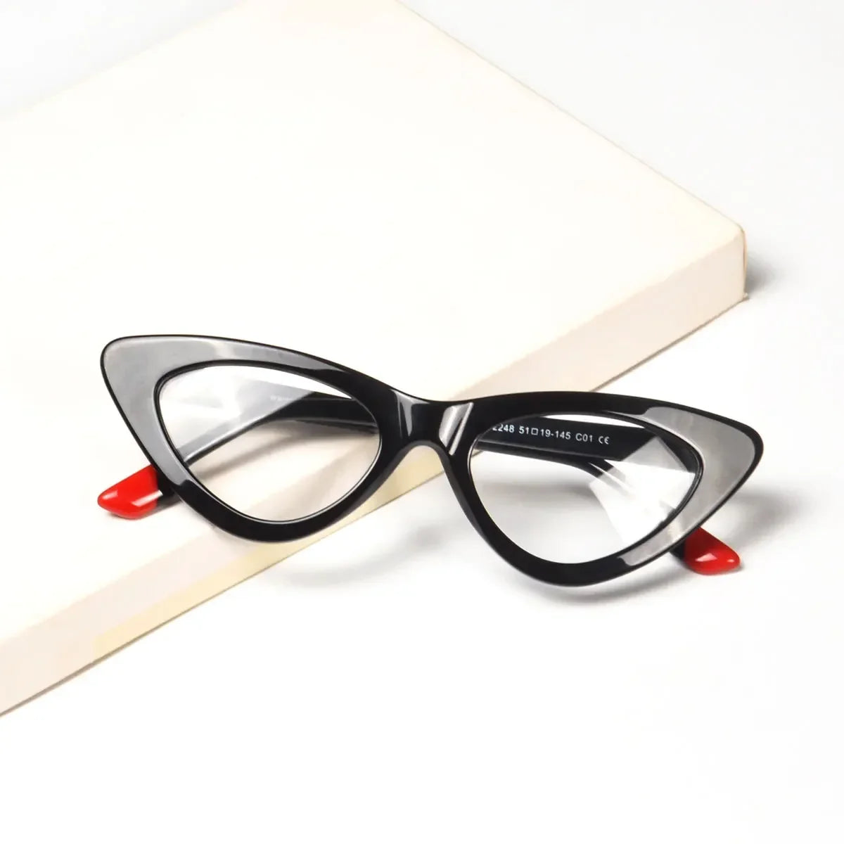 SHINU Sleep Better vintage cat eye glasses women acetate glasses red orange clear lens blue light lock for women y2k eyeglasses