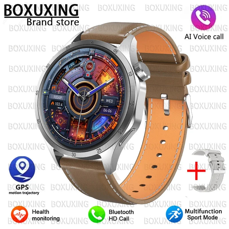 BOXUXING 2026 New GPS Sports Smart Watch Men 360*360 AMOLED Screen Heart rate Bluetooth Call IP67 Waterproof Man Smartwatch Man