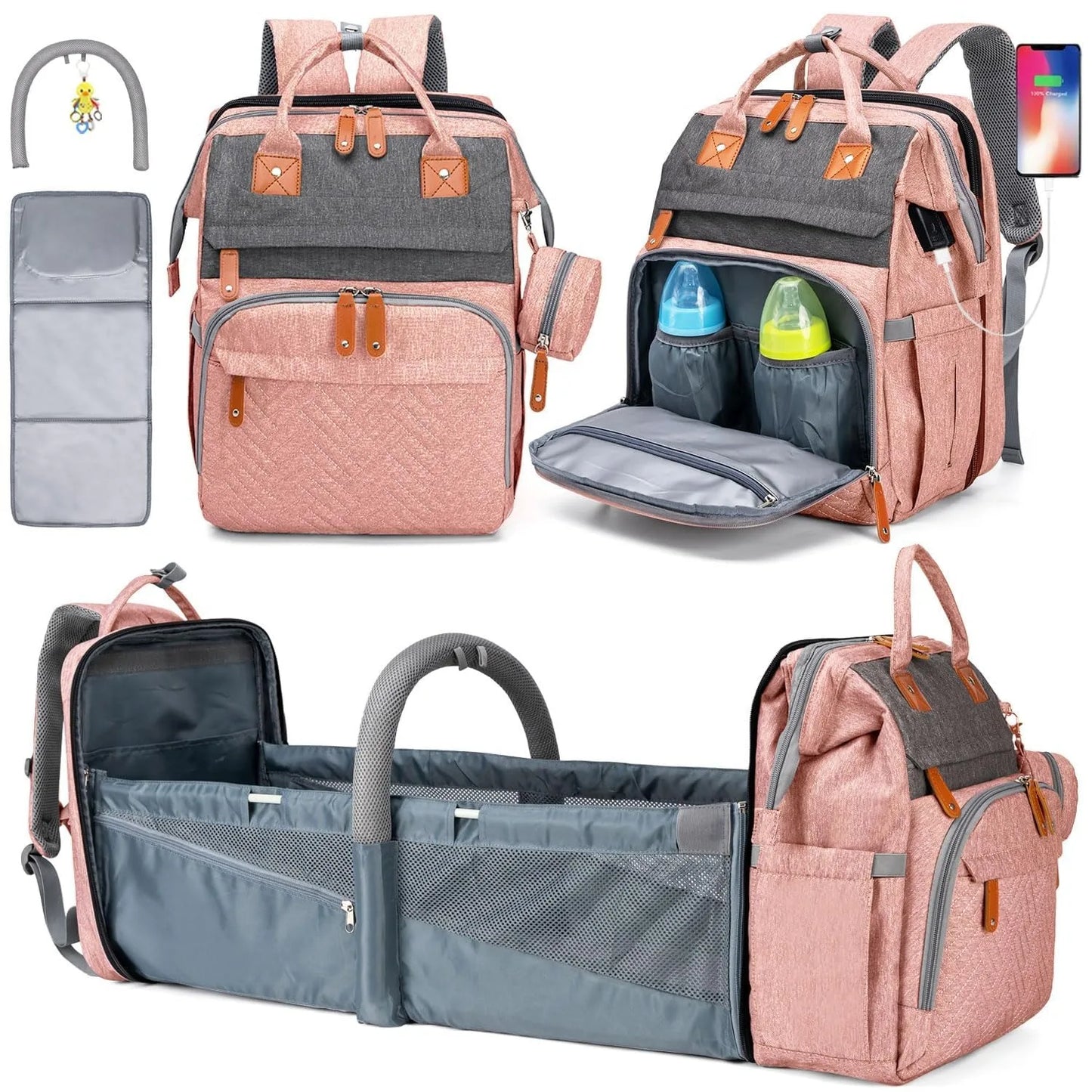 Baby Diaper Bags with Changing Station, Waterproof Large Capacity