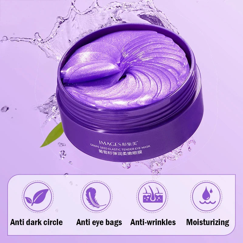 Grape Moisturizing Collagen Eye Mask Anti Dark Circles Eye Bags Anti-aging Eyes Masks Beauty Skin Care Eye Patches 60Pcs