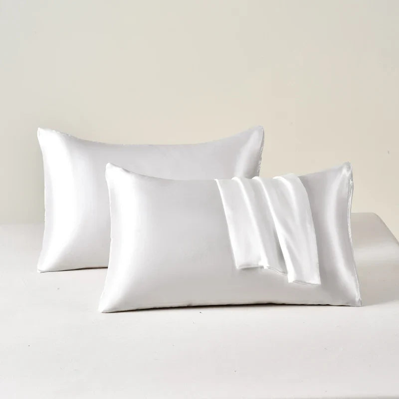 2pcs Satin Pillowcase for Skin and Hair, Satin Pillow Cases Set of 2 Soft Breathable Smooth Cooling Pillow Covers for Sleeping