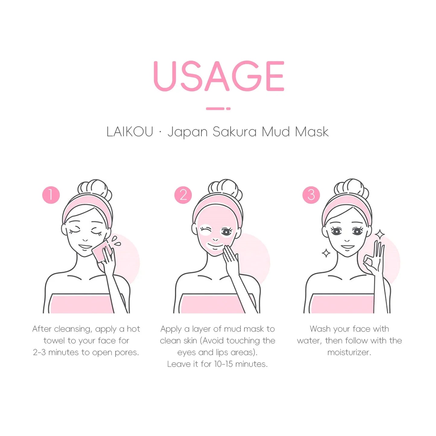 LAIKOU Japan Sakura Clay Mud Mask Hydrating Gentle Cleansing Refreshing Oil Balancing Daily Facial Skin Care Mask 5g