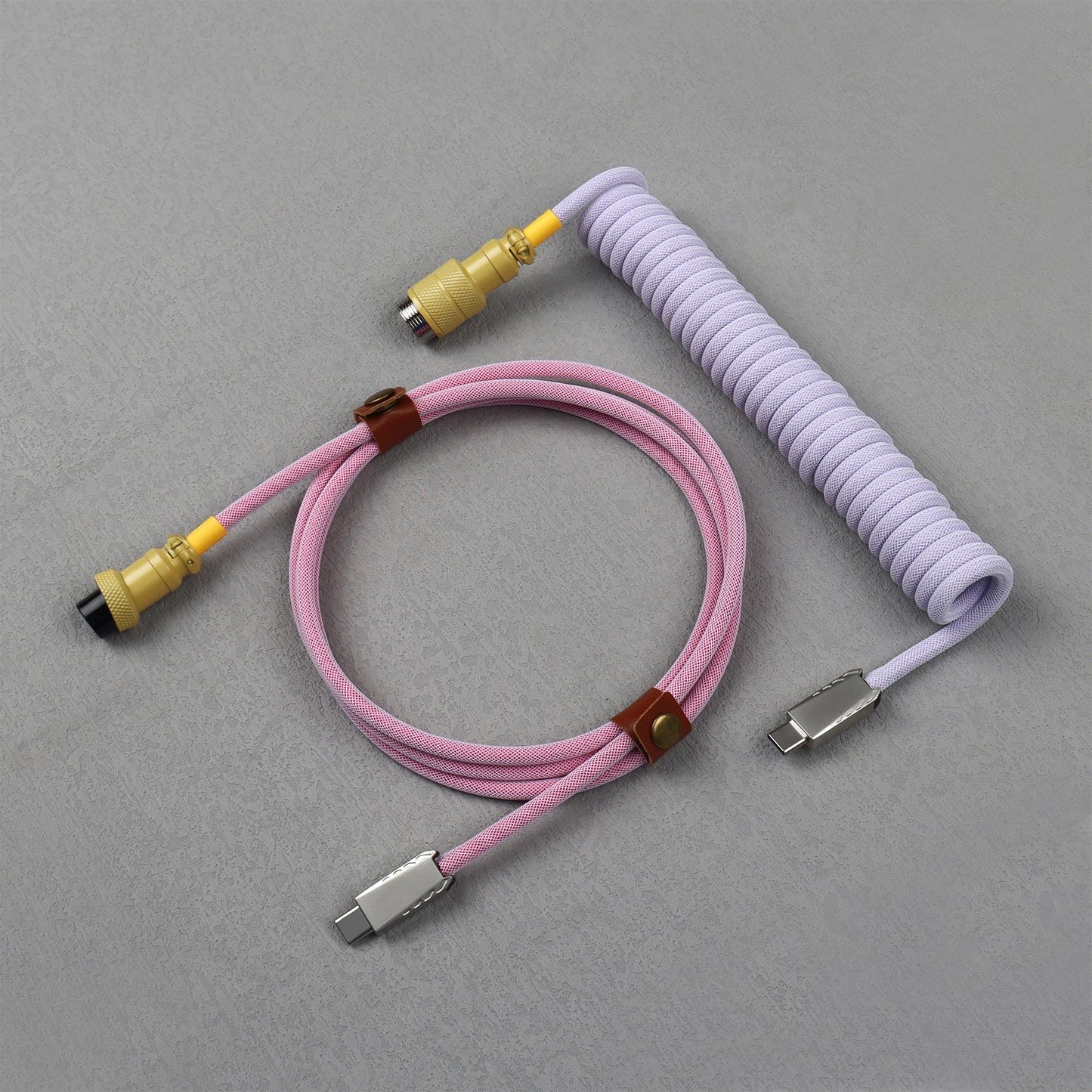 LANO USB-C to Type-C Coiled Cable Gamer Keyboard Custom Coil Type USB C Cable With Detachable Pilot Connector