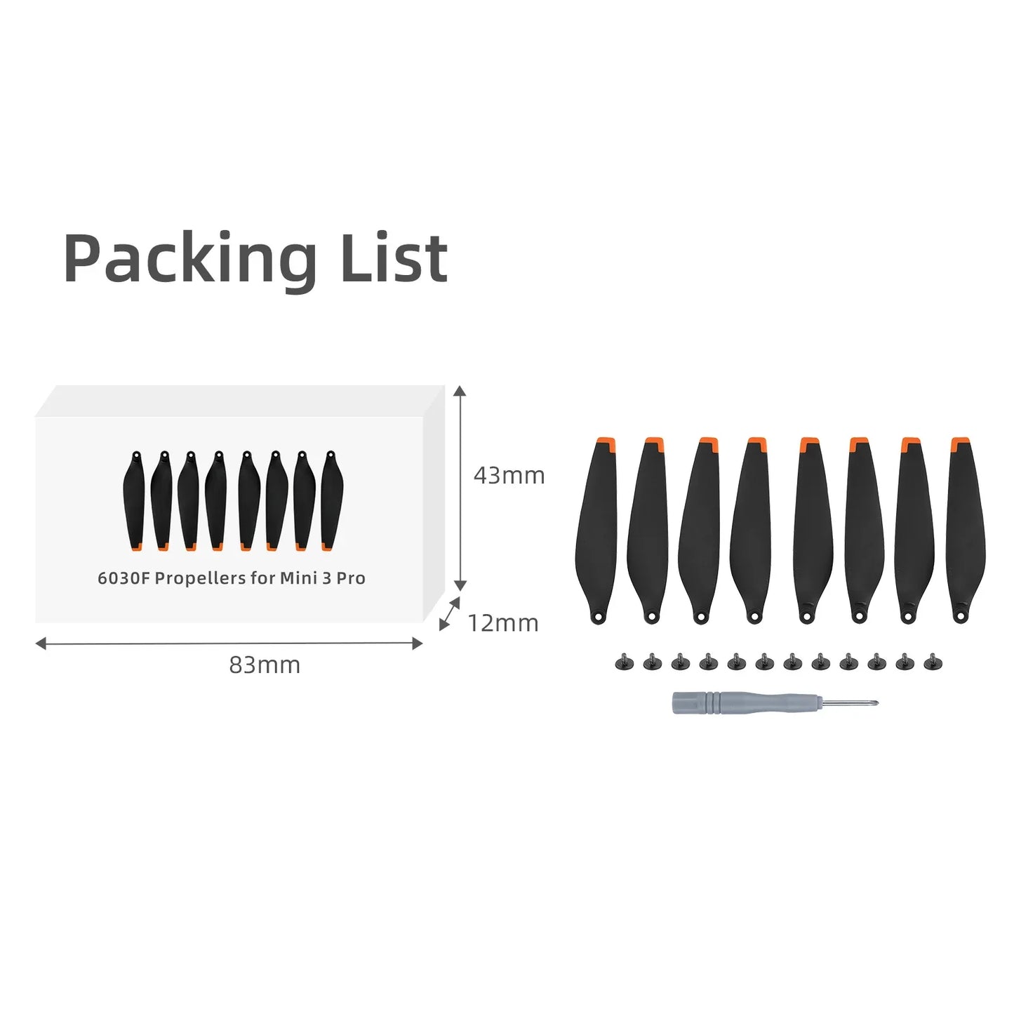 8X Precise&Flexible Propellers for DJI Mini 3/3 Pro Props Blade Replacement Light Weight Wing Fans Spare Parts Drone Accessories