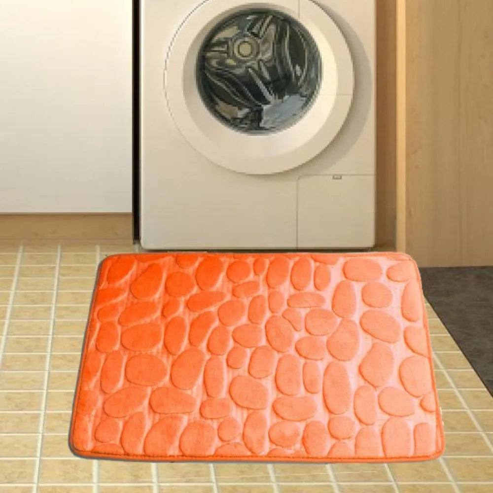 Cobblestone Embossed Bath Mat Non-slip Carpets Water Absorption Washable Bathtub Floor Rug Shower Doormat Bathroom Decor