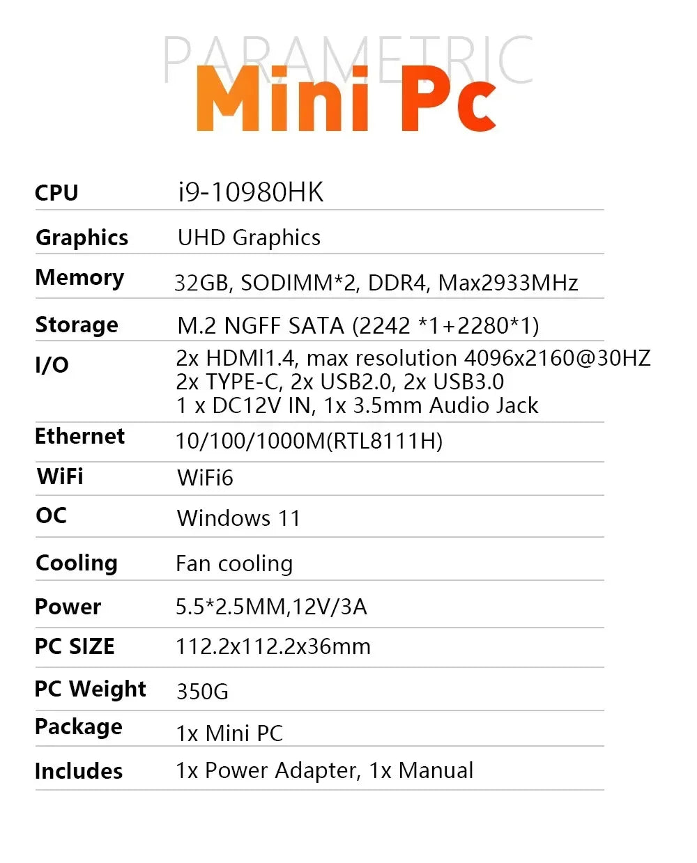 Windows 11 Pro Mini PC Intel Core i9 10980HK 16GB RAM 1TB/2TB SSD WIFI6 BT5.2 4K HD Study Gaming Office 3 Year Warranty