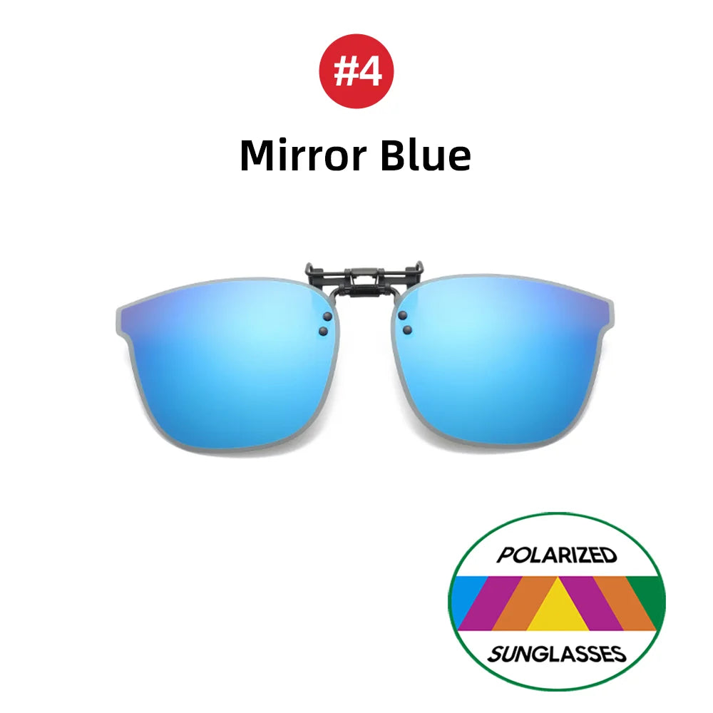 VIVIBEE Big Size Flip up Clip on Sunglasses Polarized Men Classic UV400 Photochromic Lens Sun Glasses for Women