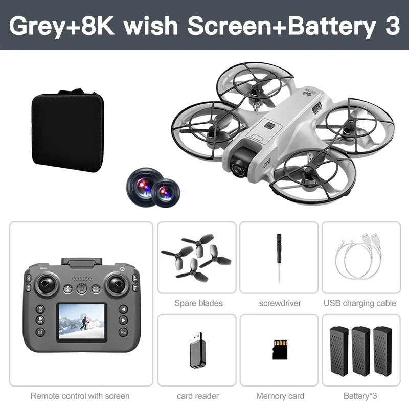 Lenovo Drone With screen RC 8K Professional HD Aerial Photography GPS Laser obstacle avoidance Three-axis gimbal Aircraft