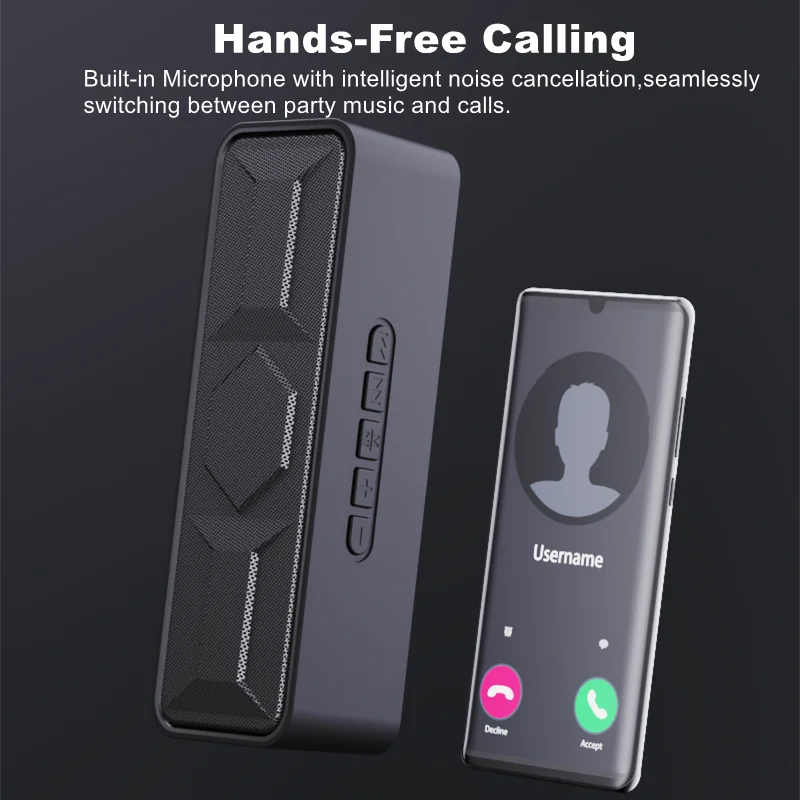 Bluetooth Speaker Portable Wireless,10W Dual Driver Stereo Loud Bass,TWS FM TF USB AUX Hands-Free,BT 5.0 10H Home Outdoor Party