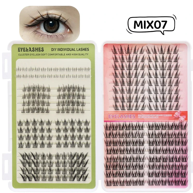 DINGSEN Eyelash Clusters Book Large Capacity Volume Individual Lashes Book Natural Long DIY Cluster Eyelash Extensions Makeup