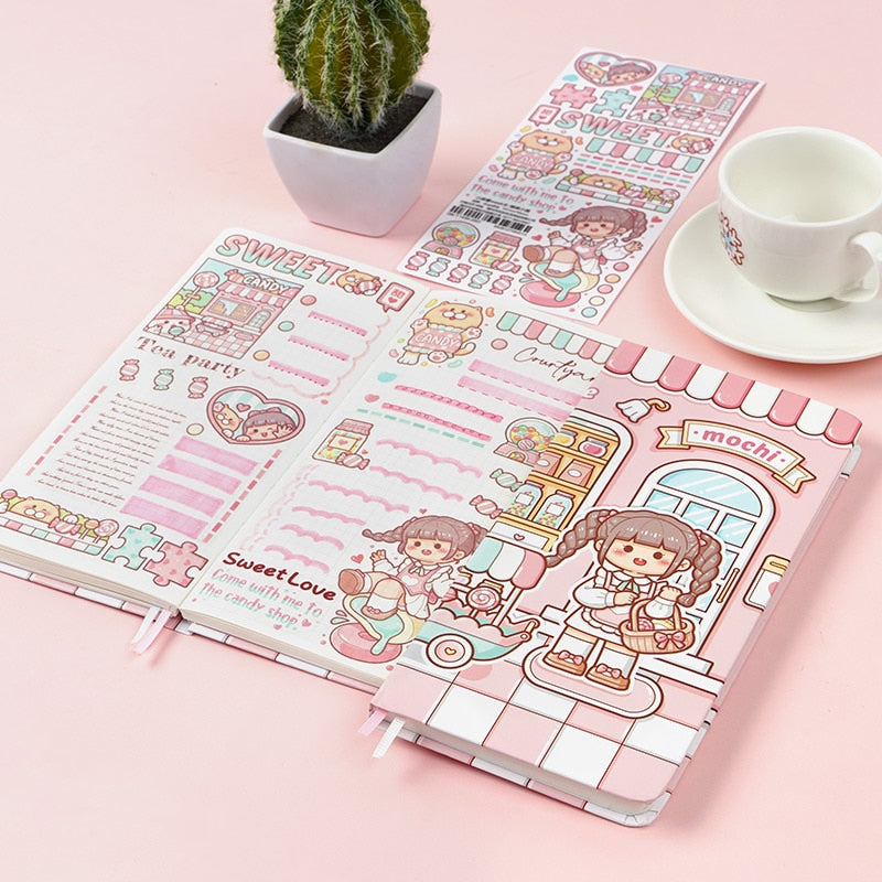 Cuaderno de papel cuadriculado bonito