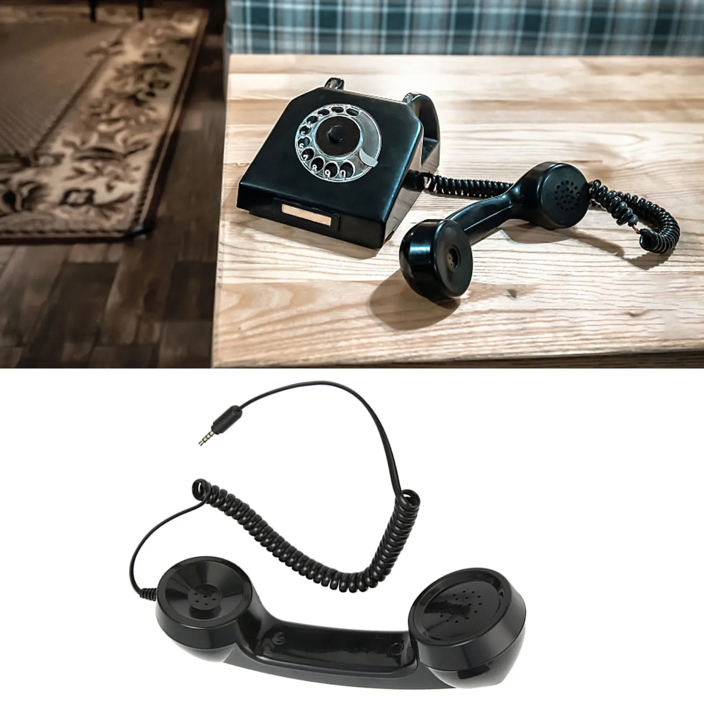 Retro Phone Handset Multifunction Radiation Proof Handheld Cell Phone Receiver for Mobile Phones Computers