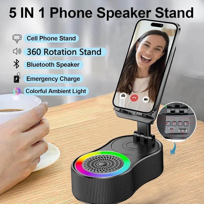 Nuevo soporte para teléfono celular con luz LED y altavoz Bluetooth